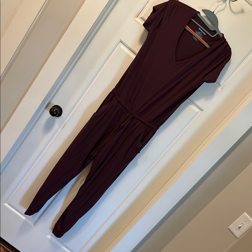 Tommy John Burgundy Jumpsuit Elegant Knit Design
